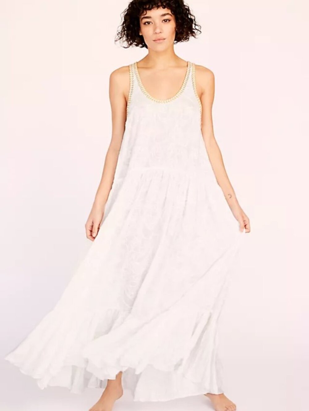 All The Feels Maxi Slip Dress - Off White, Size S